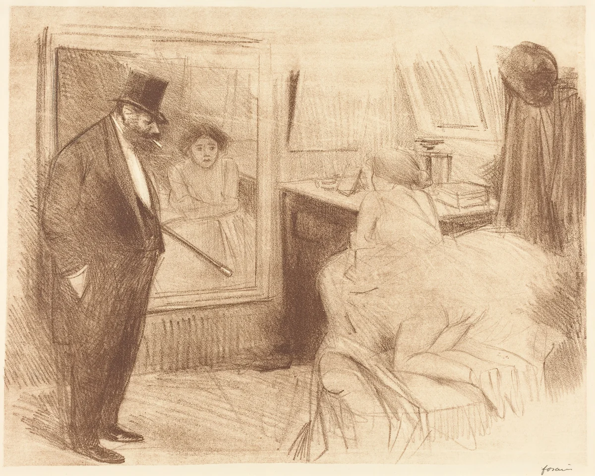 La loge de la danseuse (2e planche) (The Dancer's Dressing Room) (second plate) by Jean-Louis Forain, print, 1894