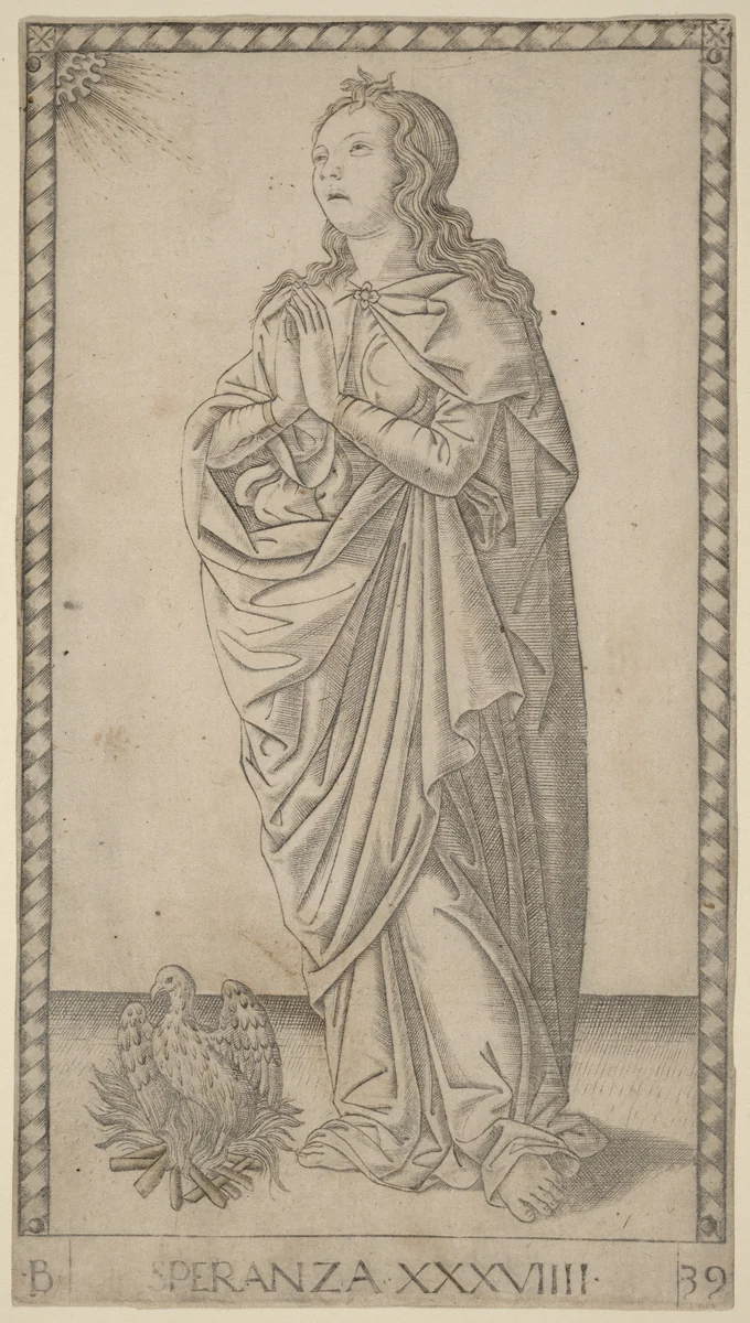 Speranza (Hope) by Master of the E-Series Tarocchi, print, 1465