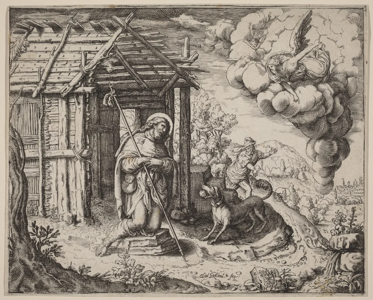 Saint Roch by Oliviero Gatti, print, 1605