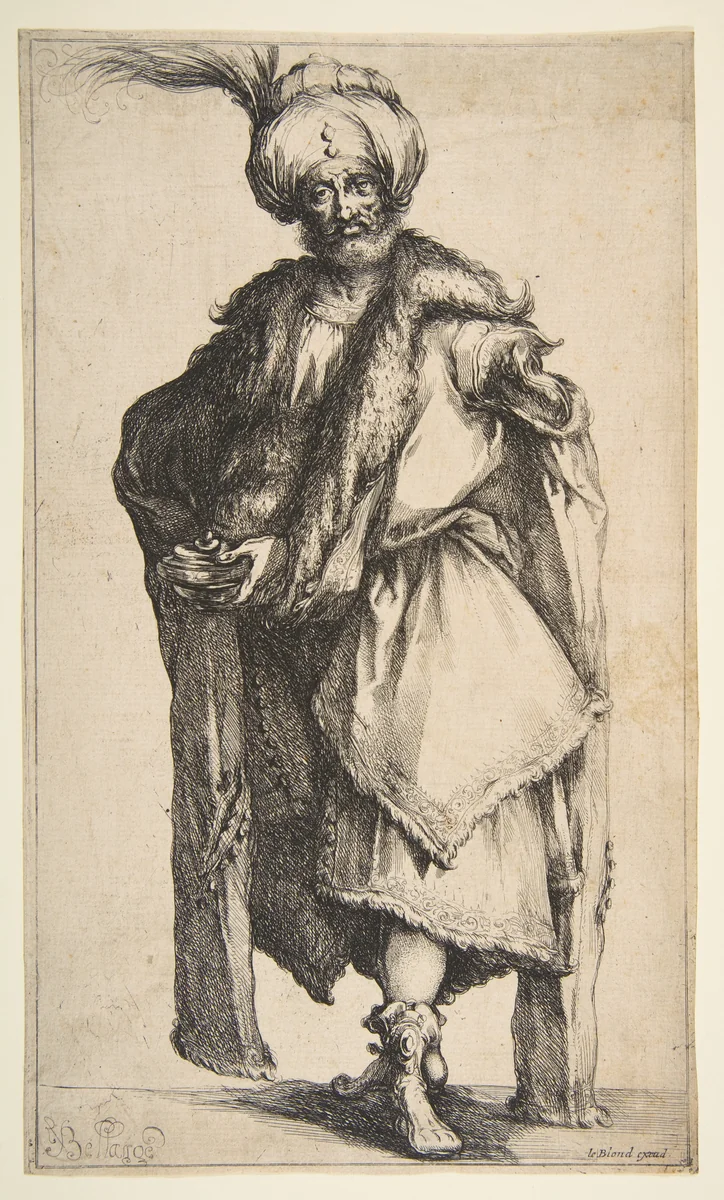 Caspar, from "Three Magi" by Jacques Bellange, print, 1595-1616