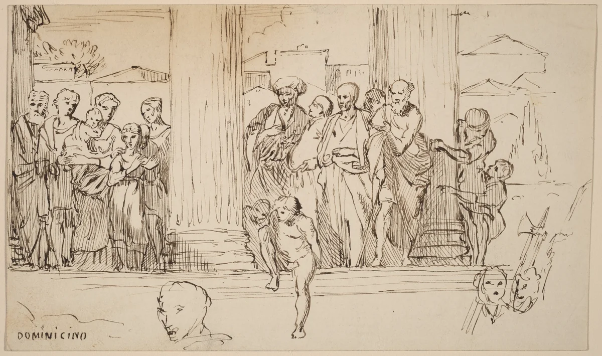 Study after Domenichino by Elihu Vedder, drawing, 1858
