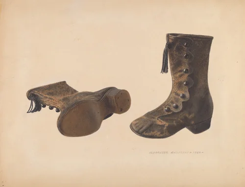 Child's Shoe by Alexander Anderson, index of american design, 1940