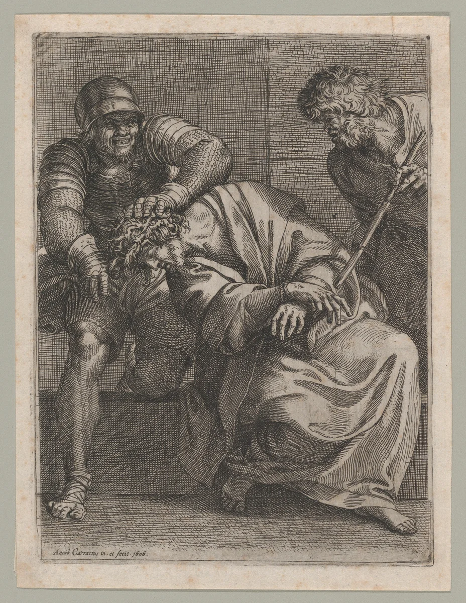 Christ Crowned with Thorns by Annibale Carracci, print, 1606