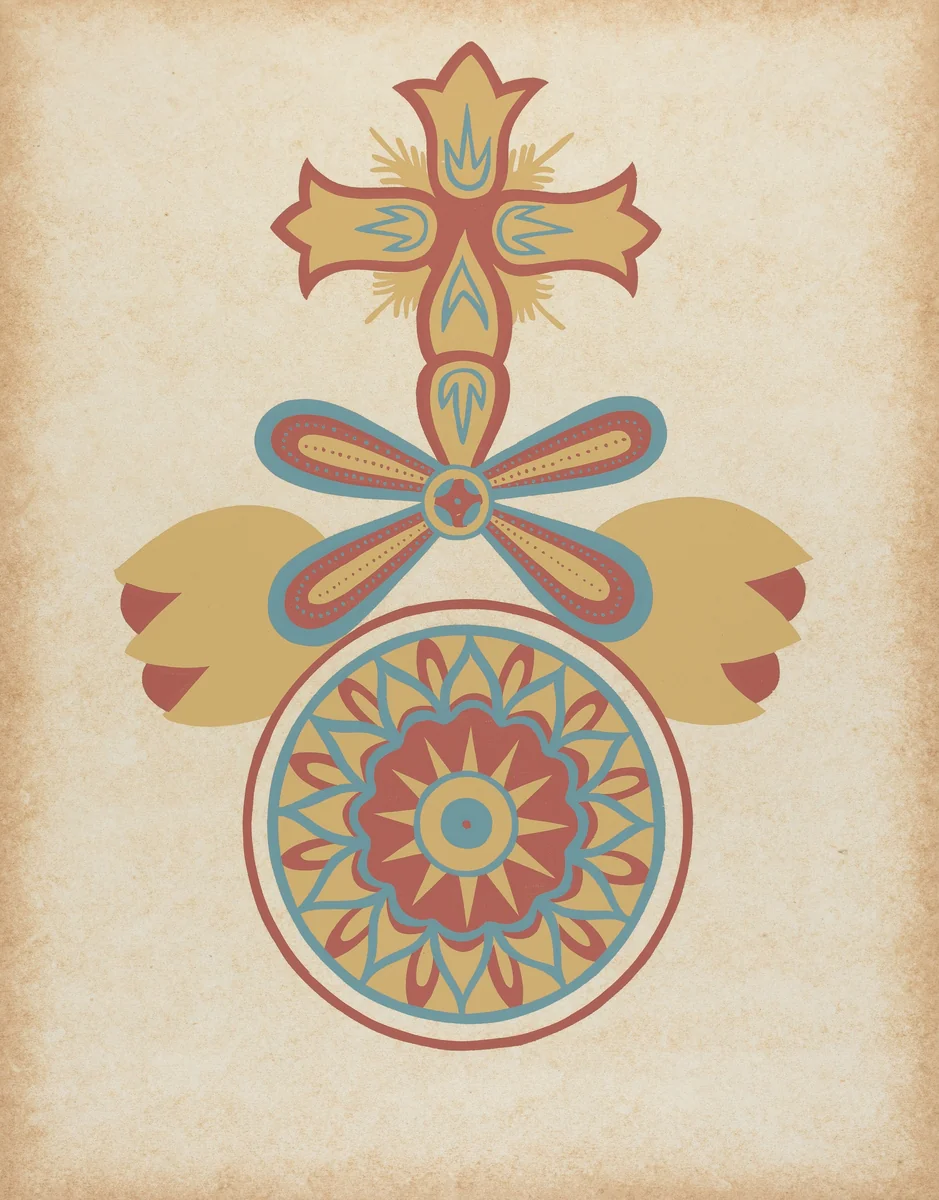 Santa Barbara Mission Doorway Design from the portfolio "Decorative Art of Spanish California" by American 20th Century, index of american design, 1935-1942