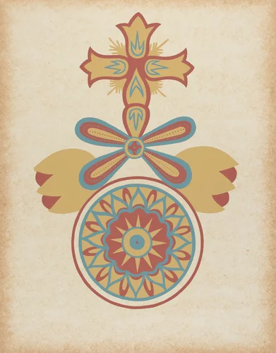 Santa Barbara Mission Doorway Design from the portfolio "Decorative Art of Spanish California" by American 20th Century, index of american design, 1935-1942