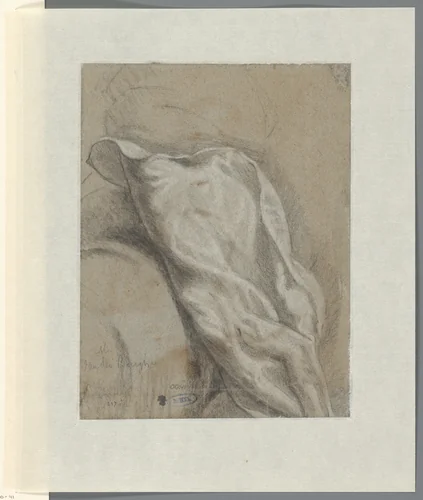 Gewaadstudie by Matthys van den Bergh, drawing, 1678