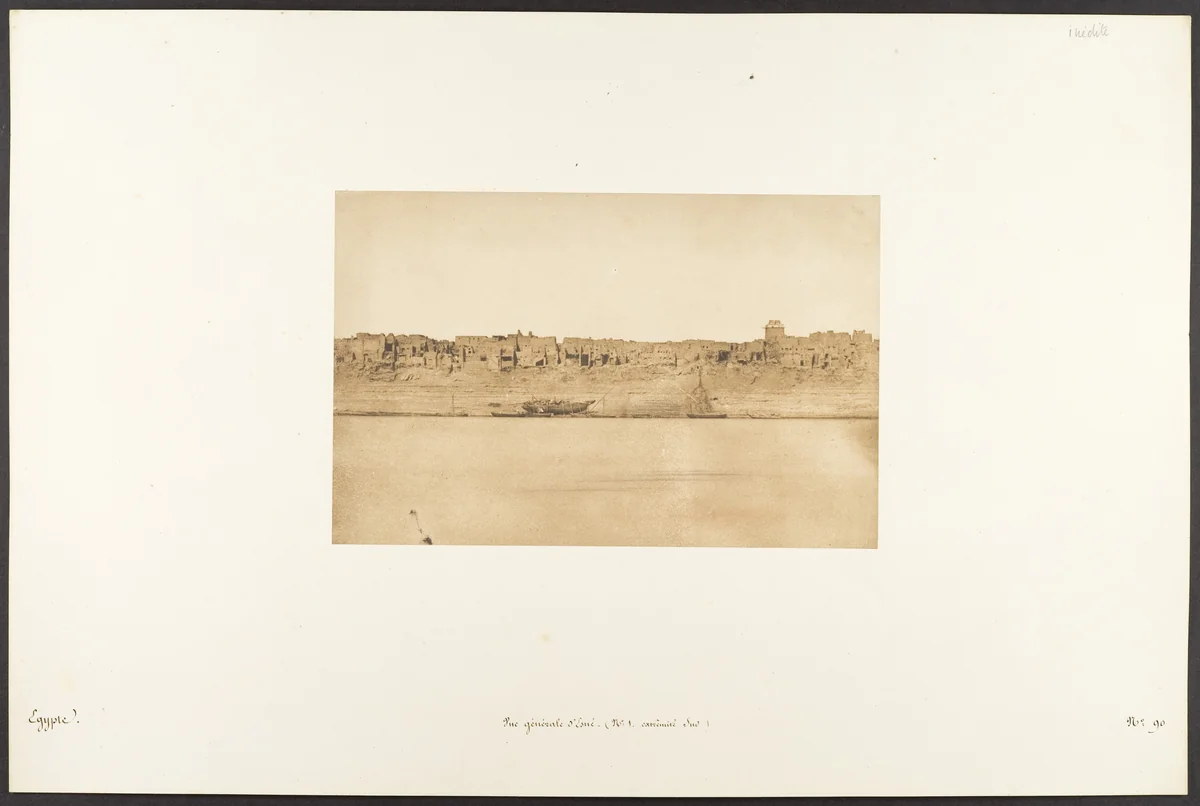 Vue générale d'Esné (No. 1 extrêmité Sud) by Maxime Du Camp, photograph, 1849-1850