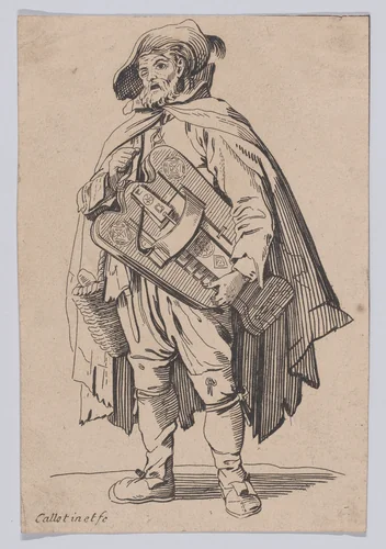 Reverse Copy of Le Joueur de Vielle (The Hurdy-Gurdy Player), from "Les Gueux suite appelée aussi Les Mendiants, Les Baroni, ou Les Barons" (The Beggars, also called the Barons) by anonymous, print, 1625-1700