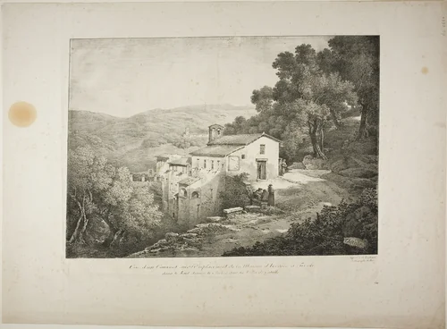 View of a Convent on the Site of the House of Horace by Claude Thienon, print, 1812-1822