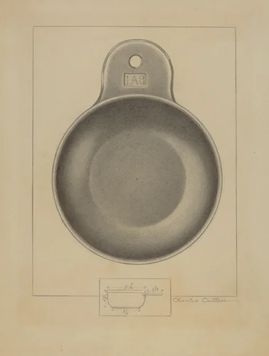 Pewter Porringer by Charles Cullen, index of american design, 1936