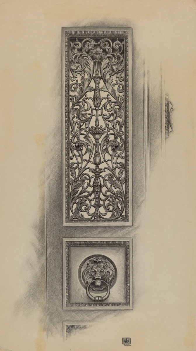 Cast Iron Panel by Ralph Atkinson, index of american design, 1938