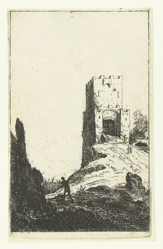 Ponte Mammolo te Rome by anonymous, print, 1639-1707