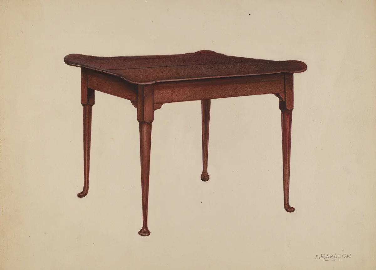 Card Table by Arsen Maralian, index of american design, 1937