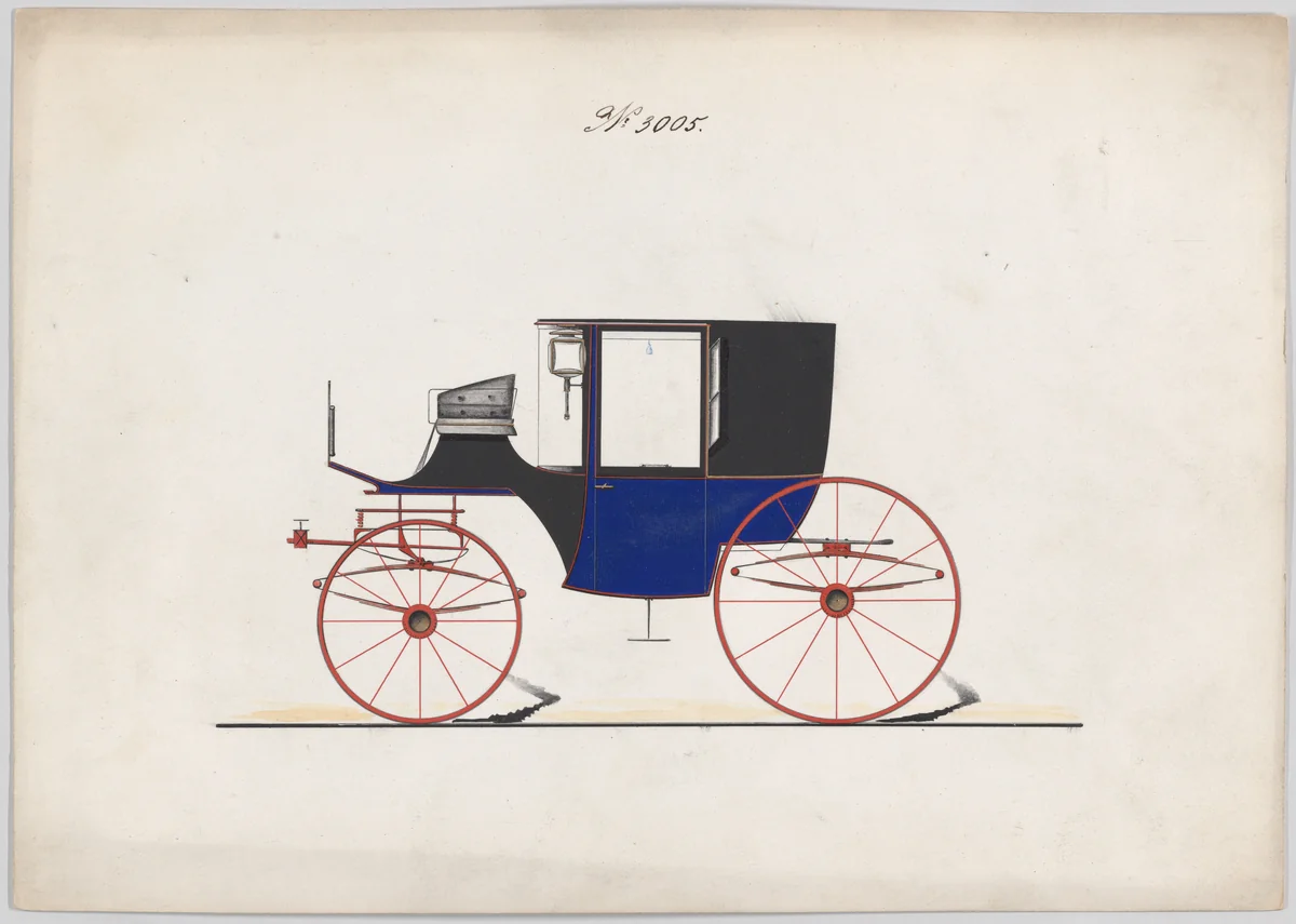 Design for Coupé, no. 3005 by Brewster & Co., drawing, 1874
