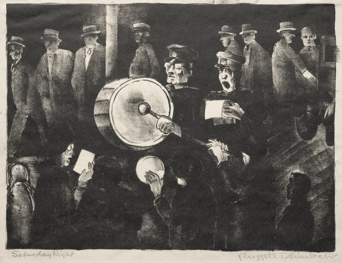 Saturday Night, Massillon by Russell T Limbach, print, 1922-1932