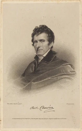Antonio Canova by James Thomson; John Jackson, print, 1822
