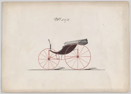 Design for Pony Phaeton, no. 3073 by Brewster & Co., drawing, 1874
