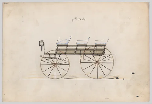 Slat Side Phaeton #3286 by Brewster & Co., drawing, 1876