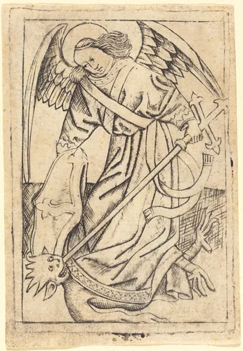 Saint Michael by Master E. S., print, 1460-1470