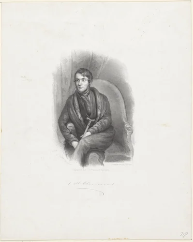 Portret van schrijver Christiaan Hendrik Clemens by anonymous, print, 1822-1845