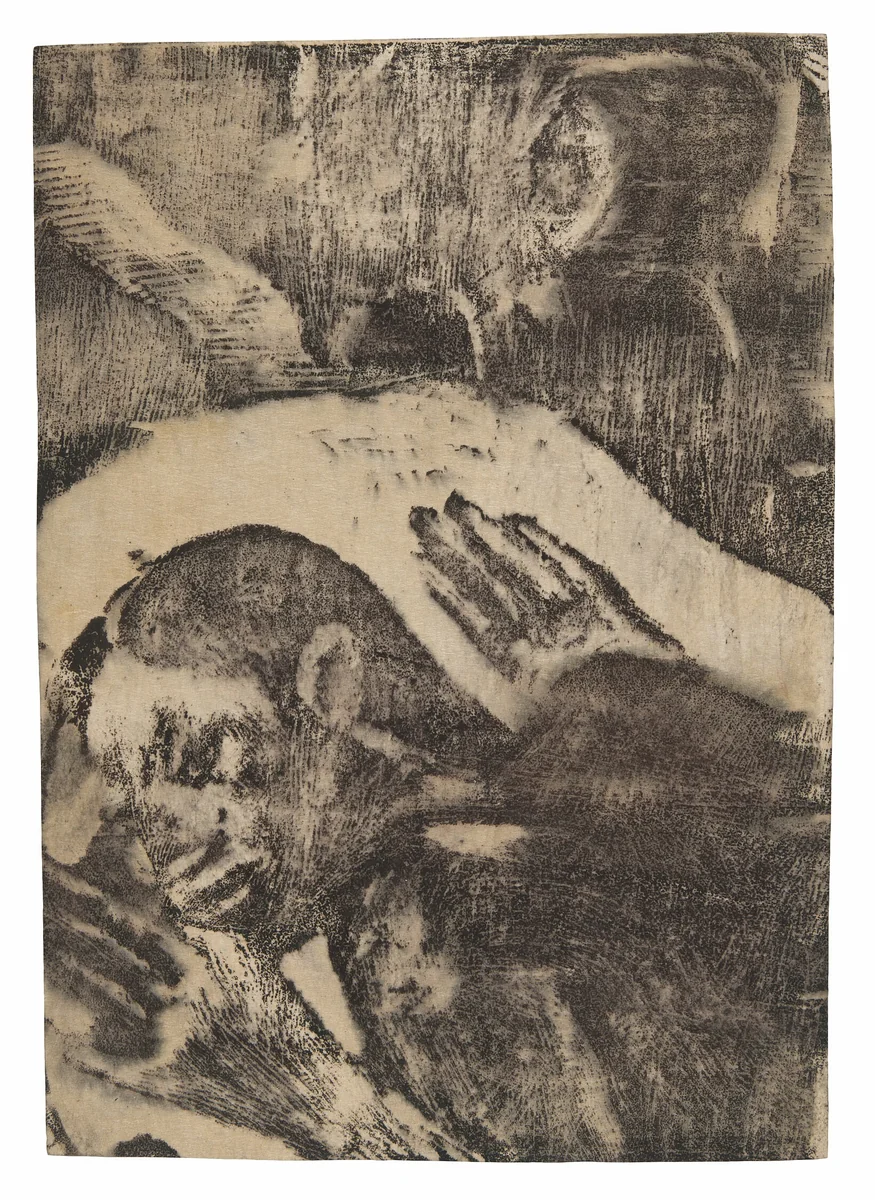 Manao tupapau (She Thinks of the Ghost or The Ghost Thinks of Her) by Paul Gauguin, print, 1894-1895