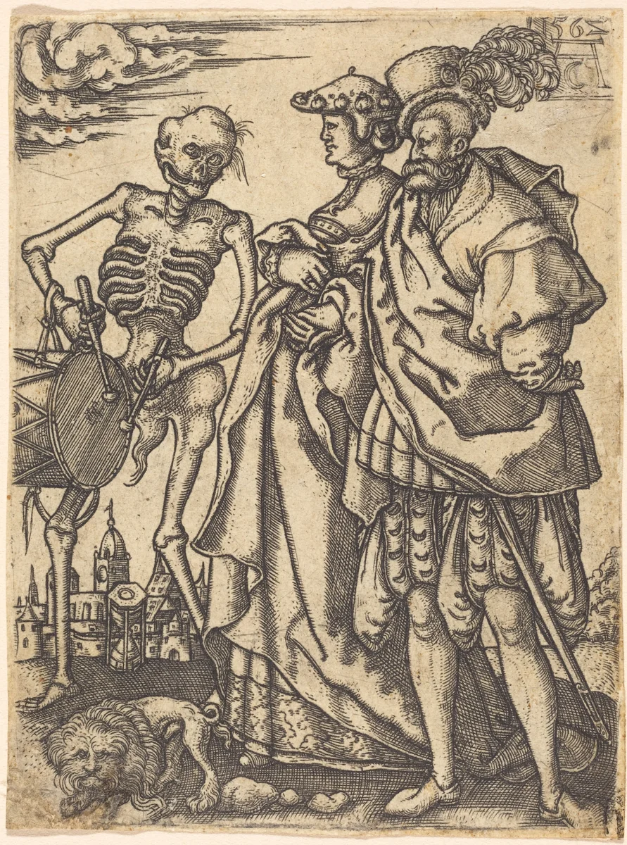 Dance of Death I by Allaert Claesz, print, 1562
