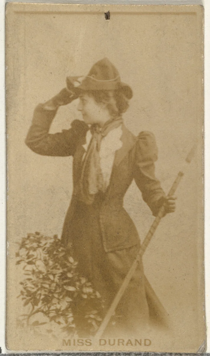 Miss Durand, from the Actors and Actresses series (N145-8) issued by Duke Sons & Co. to promote Duke Cigarettes by W. Duke, Sons & Co., photograph, 1890-1895