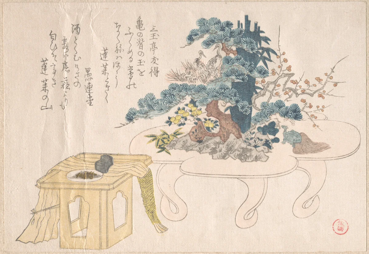 Shimadai and Sambo by Kubo Shunman (窪俊満), print, 1800-1899
