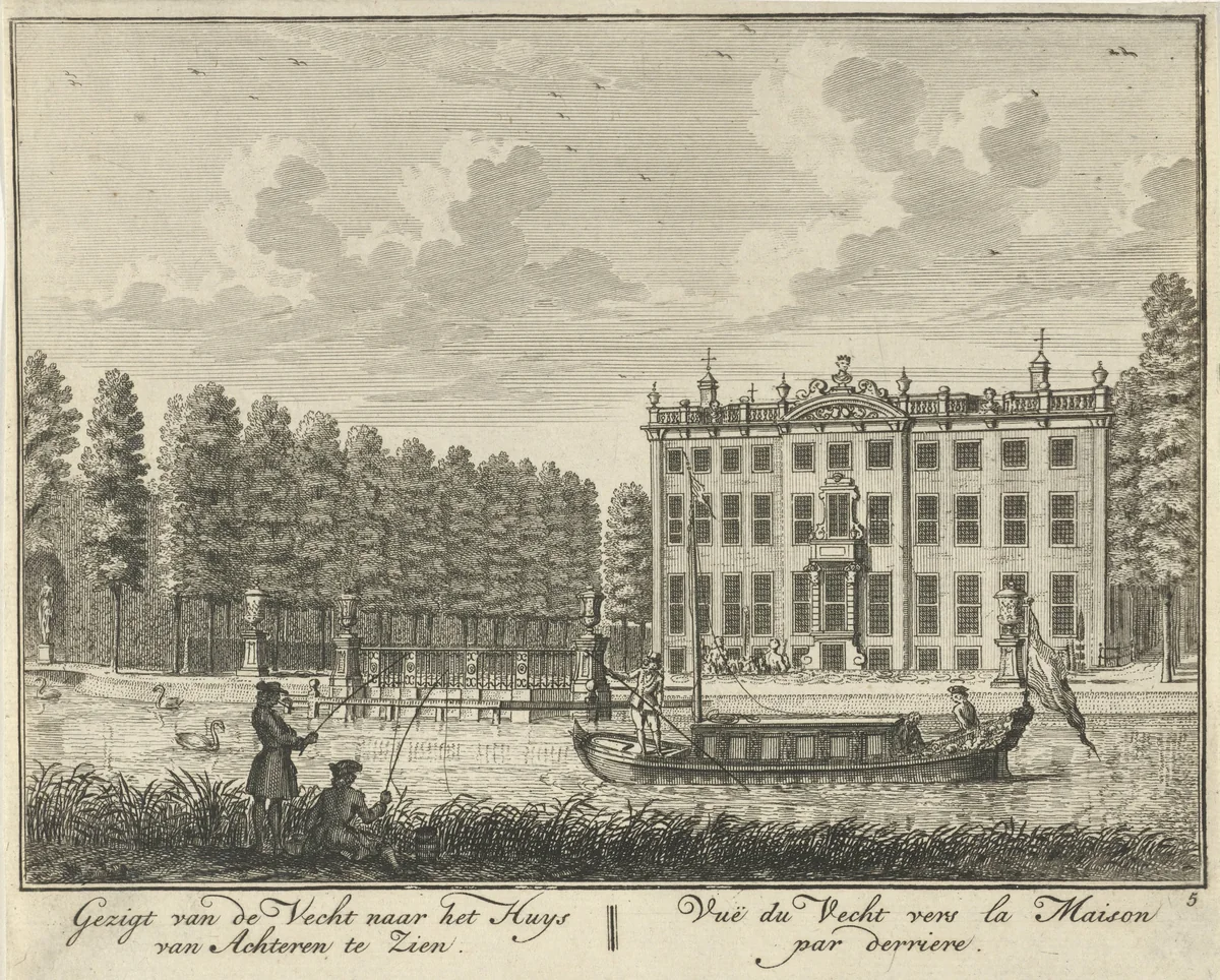 Achtergevel van Huis ter Meer te Maarssen by Hendrik de Leth, print, 1740