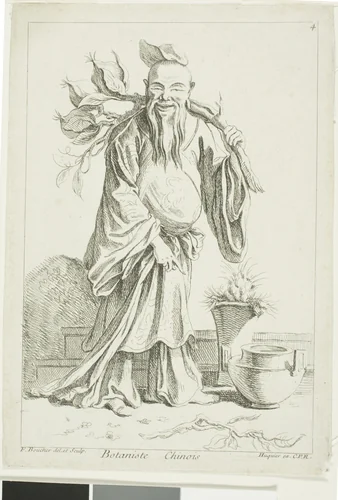 Chinese Botanist, from Recueil de diverses figures chinoise du cabinet de François Boucher by François Boucher, print, 1738-1745