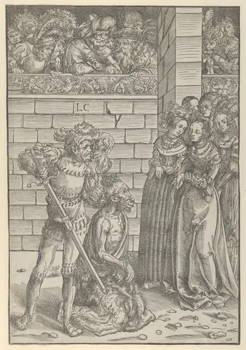 The Beheading of St. John the Baptist by Lucas Cranach, print, 1472-1553