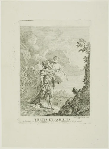 Thetis and Achilles by Johann Heinrich Tischbein, print, 1757