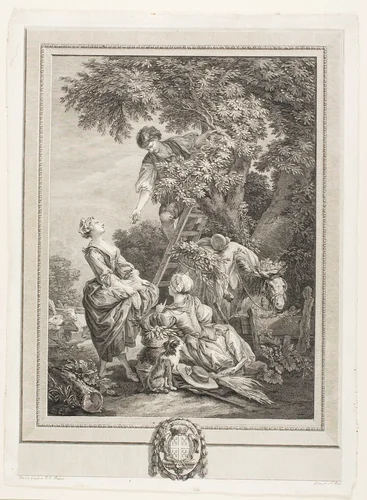 Cherries by Nicolas Ponce Pierre Antoine Baudouin, print, 1766-1831