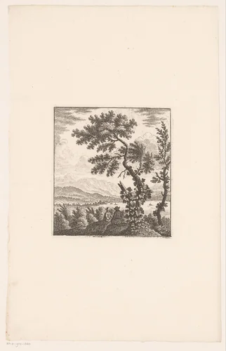 Gezicht op een bergmeer by Johann Caspar Ulinger, print, 1713-1768