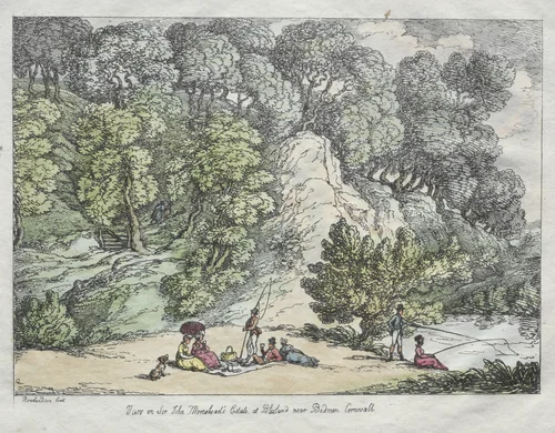 View on Sir John Moreshead's Estate at Blisland near Bodmin, Cornwall by Thomas Rowlandson, print, 1805