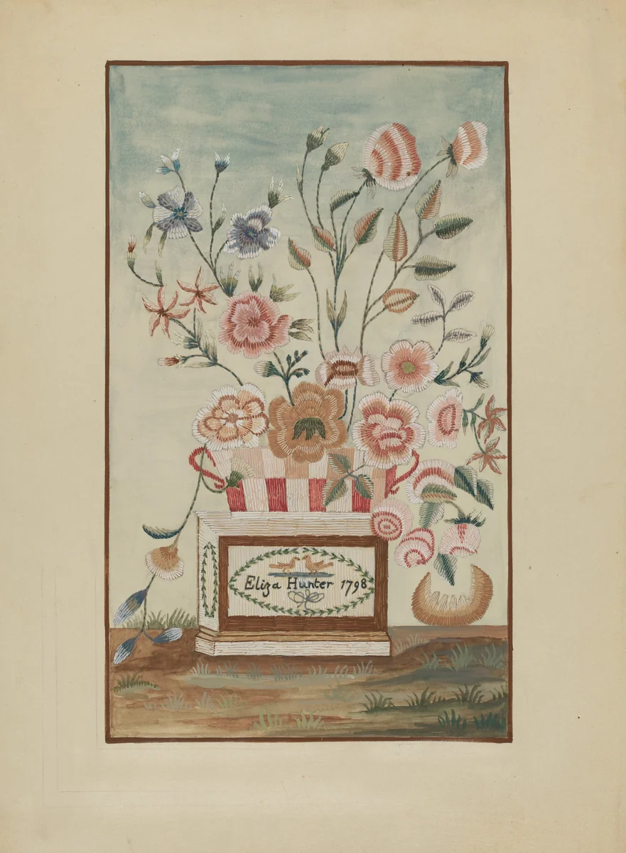 Embroidered Picture by Jules Lefevere, index of american design, 1937