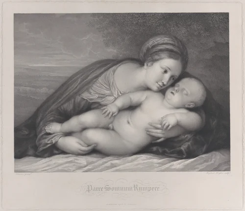 The Madonna embracing the sleeping Christ child by Raphael Morghen, print, 1797