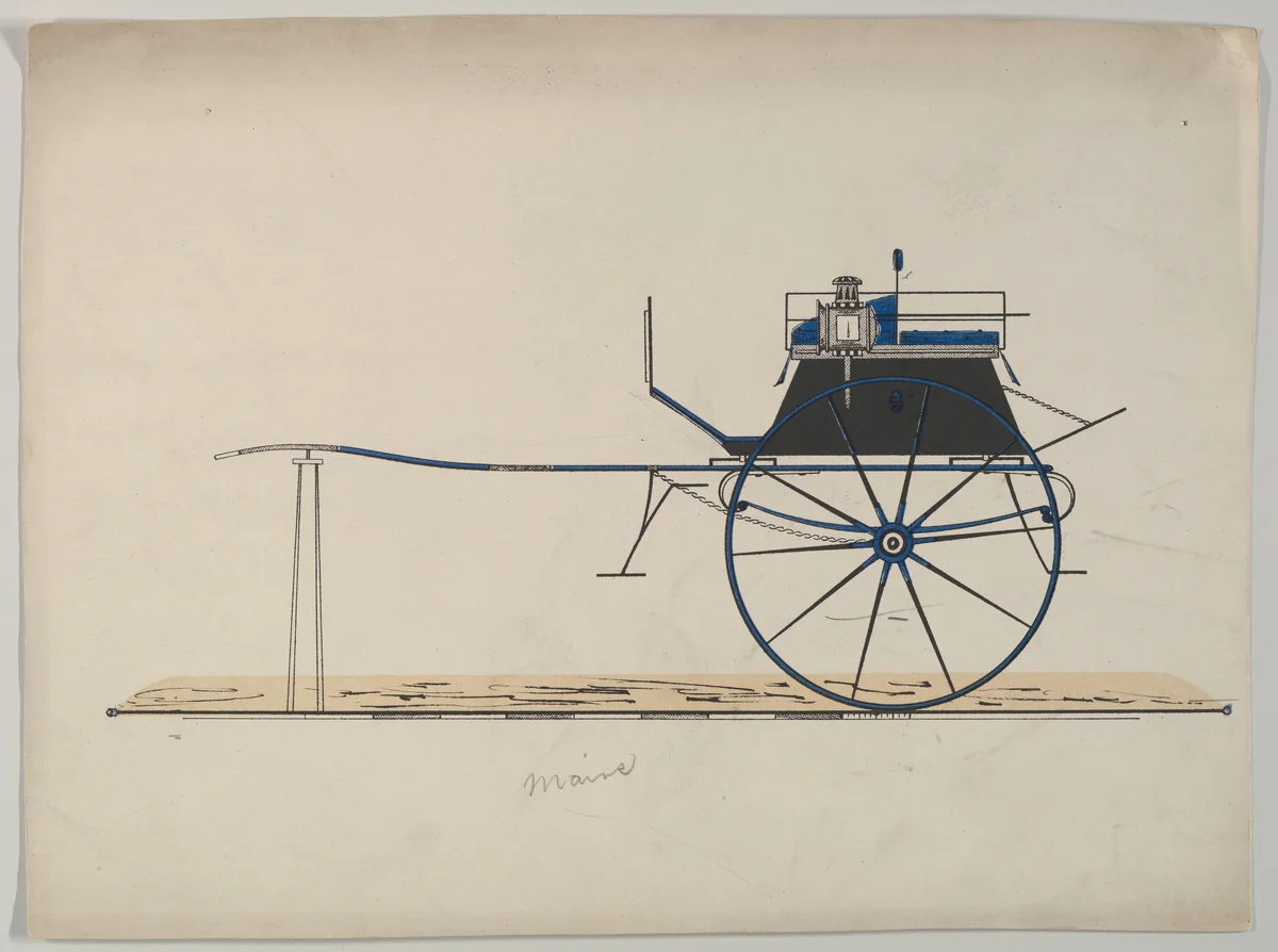 Dog Cart (unnumbered) by Brewster & Co., drawing, 1850-1874