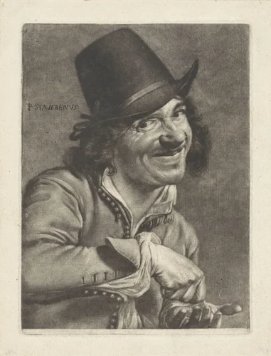Man telt munten (het Gehoor) by Jan Verkolje, print, 1660-1693