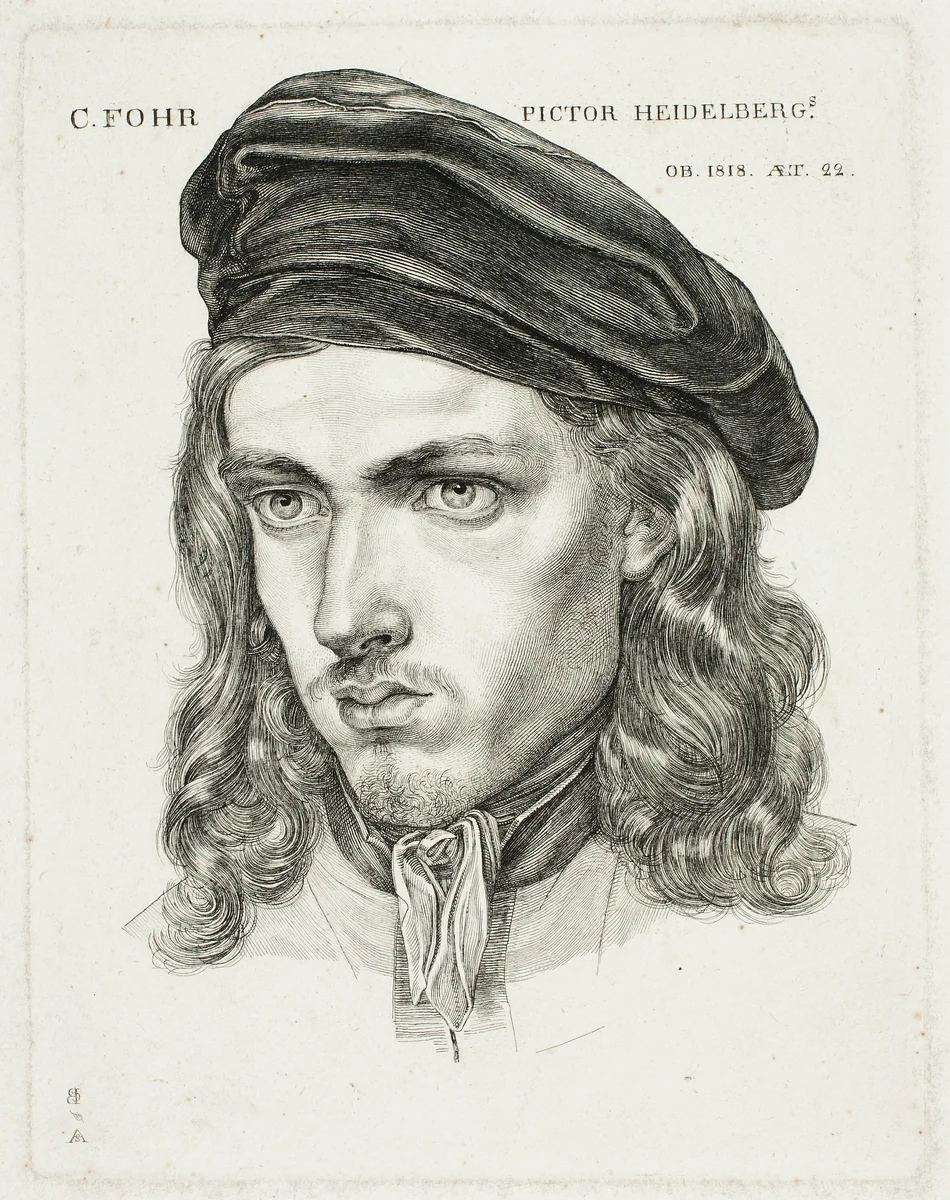 Portrait of Karl Philip Fohr by Samuel Amsler, print, 1818