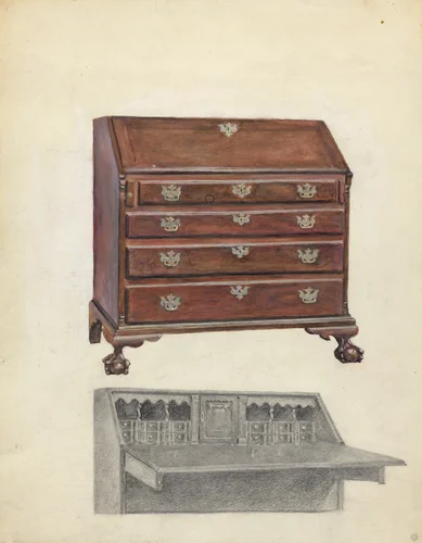 American Desk by Aaron Dermansky, index of american design, 1935-1942