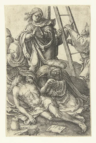 De kruisafname by Unknown, print, 1521