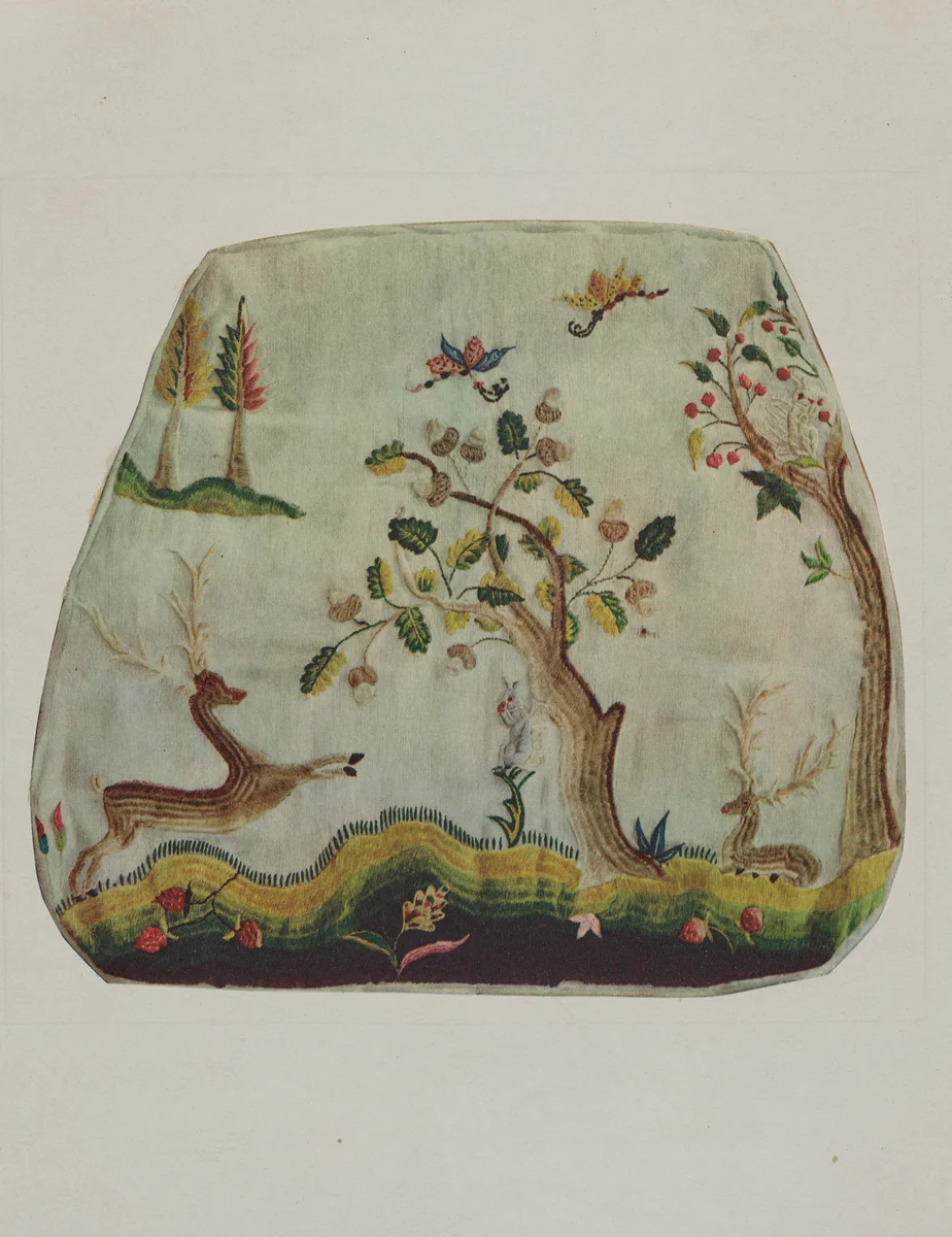 Chair Seat by Elizabeth Moutal, index of american design, 1935-1942