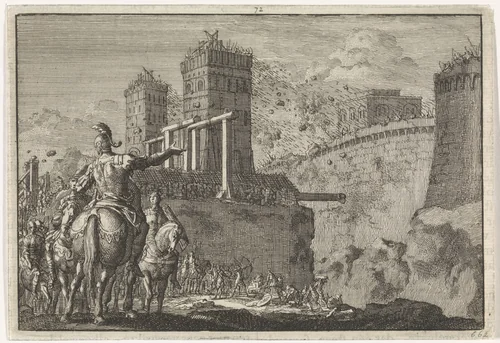 Beleg van Jeruzalem by Jan Luyken, print, 1704