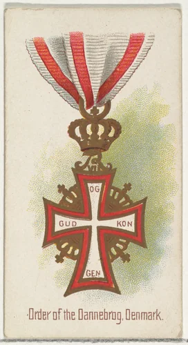 Order of the Dannebrog, Denmark, from the World's Decorations series (N30) for Allen & Ginter Cigarettes by Allen & Ginter, print, 1890