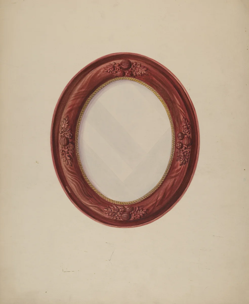Elliptical Picture Frame by Helen McCollum, index of american design, 1935-1942
