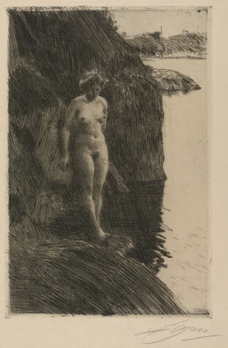 Precipice by Anders Zorn, print, 1909