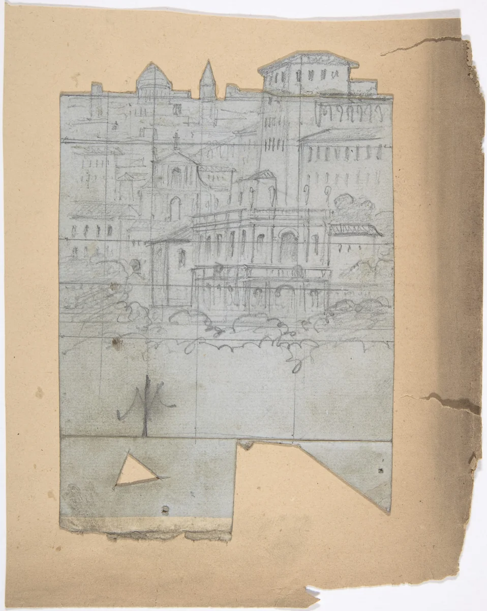 Design for a Stage Set at the Opéra, Paris by Eugène Cicéri, drawing, 1830-1890