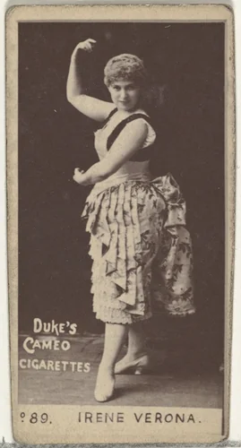 Card Number 89, Irene Verona, from the Actors and Actresses series (N145-4) issued by Duke Sons & Co. to promote Cameo Cigarettes by W. Duke, Sons & Co., photograph, 1880-1889