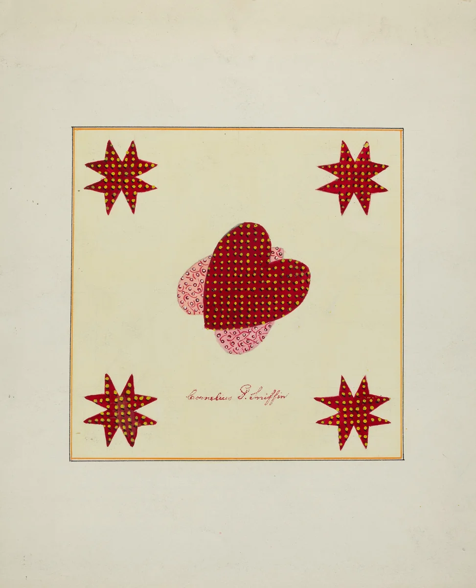 Pieced Autograph Quilt (1 Piece) by Margaret Linsley; Cornelius Christoffels, index of american design, 1936